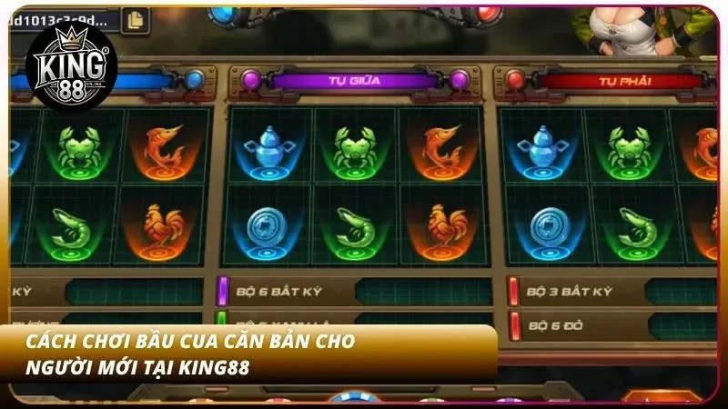 Giao diện giả lập 3D hiển thị chi tiết cách chơi Bầu Cua trực quan
