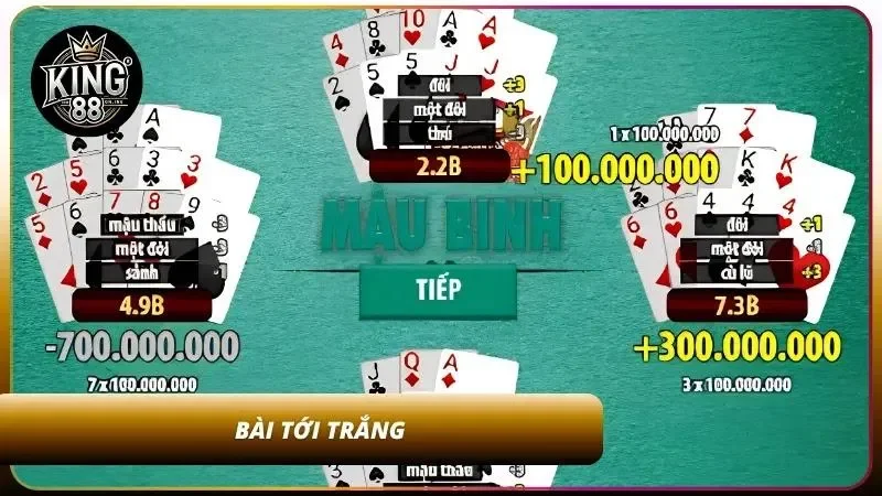 Cách Chơi Mậu Binh King88 - Sắp Xếp 3 Chi Thông Minh 3 Luật bài tới trắng nhận thưởng lớn
