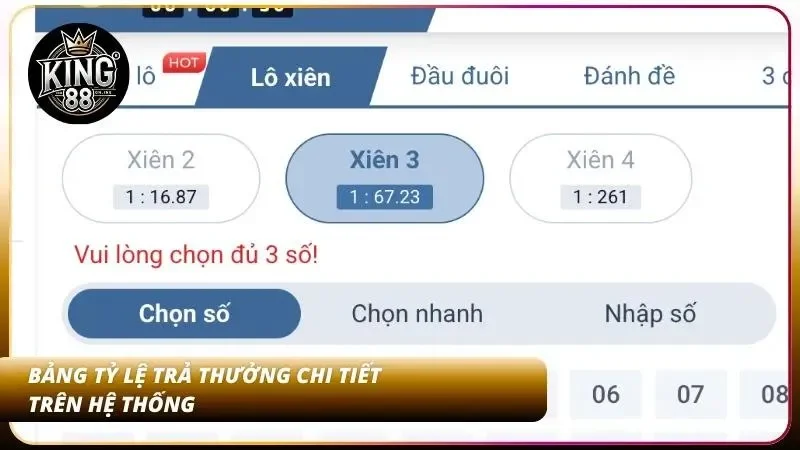 Hệ thống cập nhật bảng tỷ lệ trả thưởng vô cùng rõ ràng, minh bạch