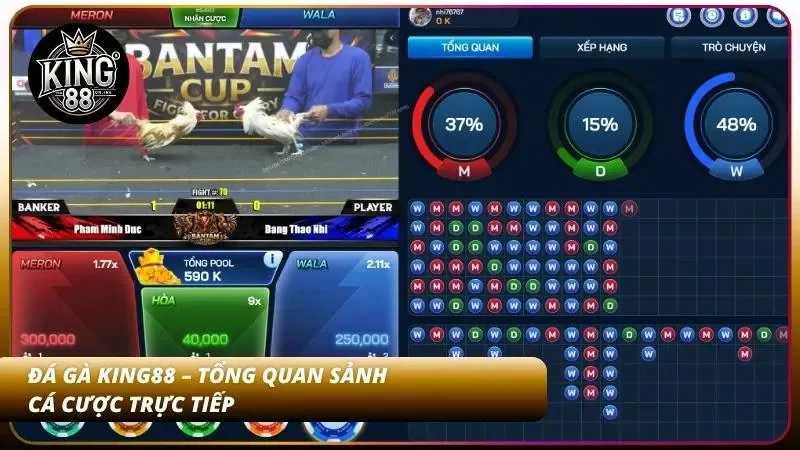 Giao diện hiển thị đầy đủ thông tin trước mỗi trận kê tranh tài