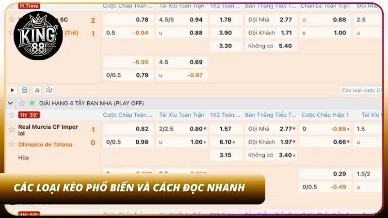 Bảng cược hiển thị đầy đủ thông tin để người mới dễ theo dõi