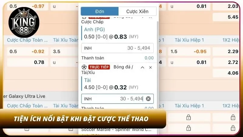 Thống kê trực quan giúp người dùng đánh giá kèo dễ